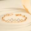 Exquisite Fashion Light Luxury Trend Four-leaf Clover Hollow Zircon Women's Bracelet
