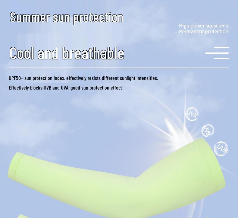 Men's UV Protection Sun Sleeves - Customizable Ice Sleeves for Cycling
