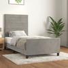 3125788 vidaXL Bed Frame with Headboard Light Grey 90x190 Cm Velvet