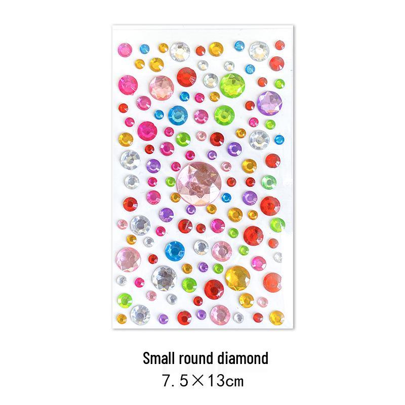 Gem Stickers: Kids' 3D Acrylic Crystal DIY Rhinestone Decorations, Colorful Cross-Border Designs for Girls