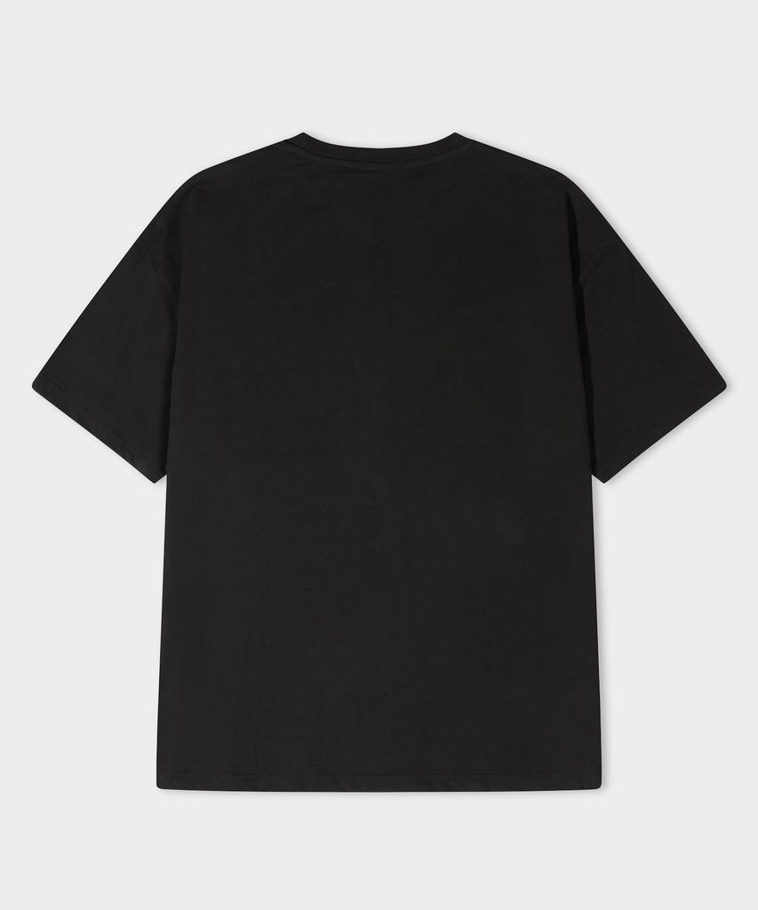 LEMAIN SECOND Basic Logo Print Oversized Short Sleeve T-Shirt [Black]
