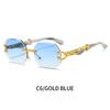 Unisex UV400 Frameless Sunglasses Elegant Business Style Sun Protection Outdoor Photography Eye Care