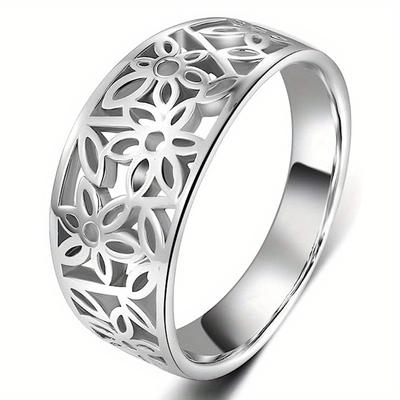 1pc Flower Ring, A Retro Personalized Petal Ring with A Hollowed-out Design