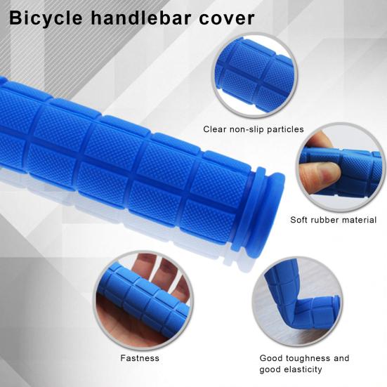 1 Pair Bike Handle Grips Wear Resistant Non-Slip Design Shock Absorption Universal Bicycle Handlebar Grips Covers Replacement Parts