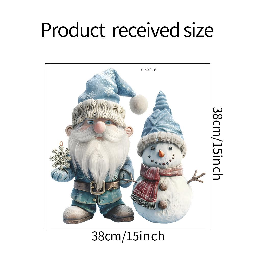 

Fun-f216 Синяя шапка Мультфильм Санта Снеговик Стеклянные двери и окна Домашний ландшафтный дизайн Оконные наклейки Самоклеящиеся 38*38CM/fun-f216 uv