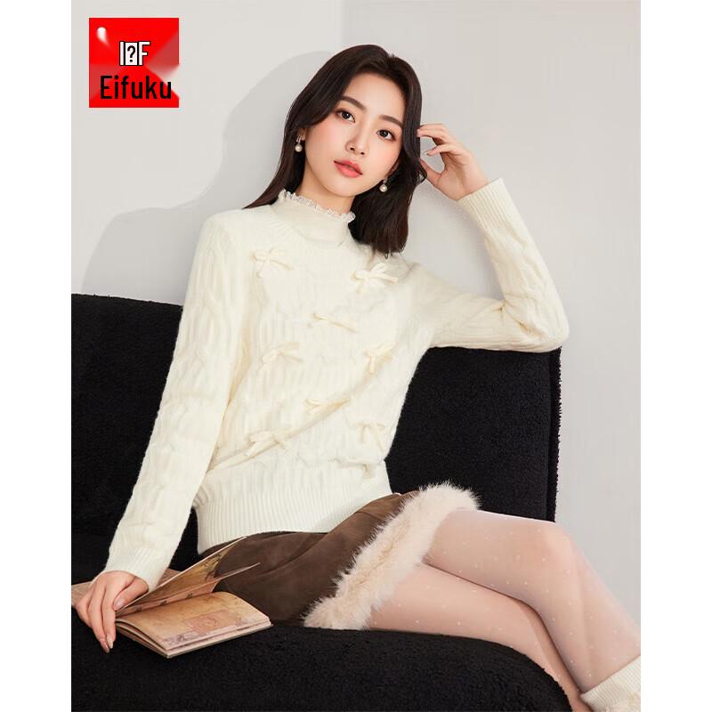 

IEF French Sweet Bow-Knot Knit Top One Size