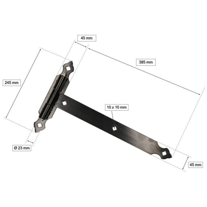 KOTARBAU Charnière De Porte, De Porte De Jardin, De Volet, Raccord De Graissage, Fabriquée En Acier, Plaque 245 Mm, 400 Mm, 2 Pièces