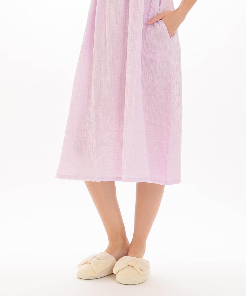 Narue Shirred Double Gauze Jacquard Sorbet Nightshirt Free Size Women's Dress, Purple,