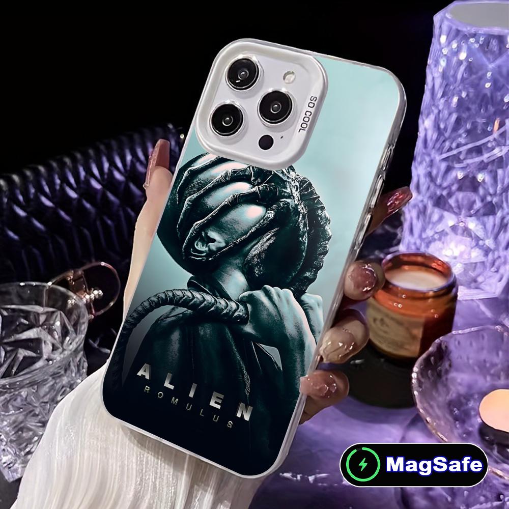 Alien Romulus Mobile Cell Phone Case for iPhone 17 16 15 14 13 12 11 X XR XS 8 7 Air Pro Max Plus White Translucent Cover