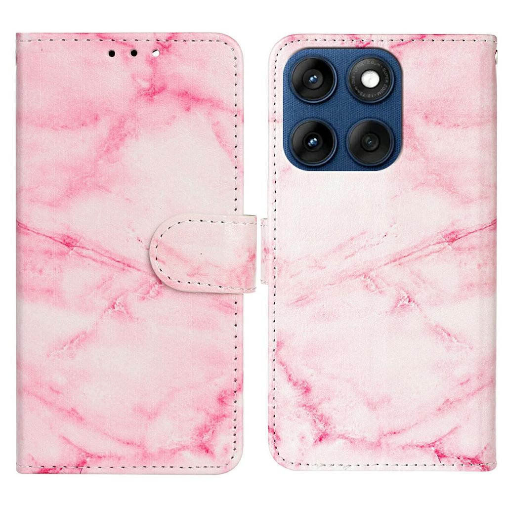 Stand Case for Motorola Edge 60 5G/60s 5G/60 Fusion 5G Marble Painted Folio Flip Leather Wallet Phone Cover