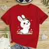 Kids Cute Cartoon Bunny Graphic Crewneck Short Sleeve T-Shirt