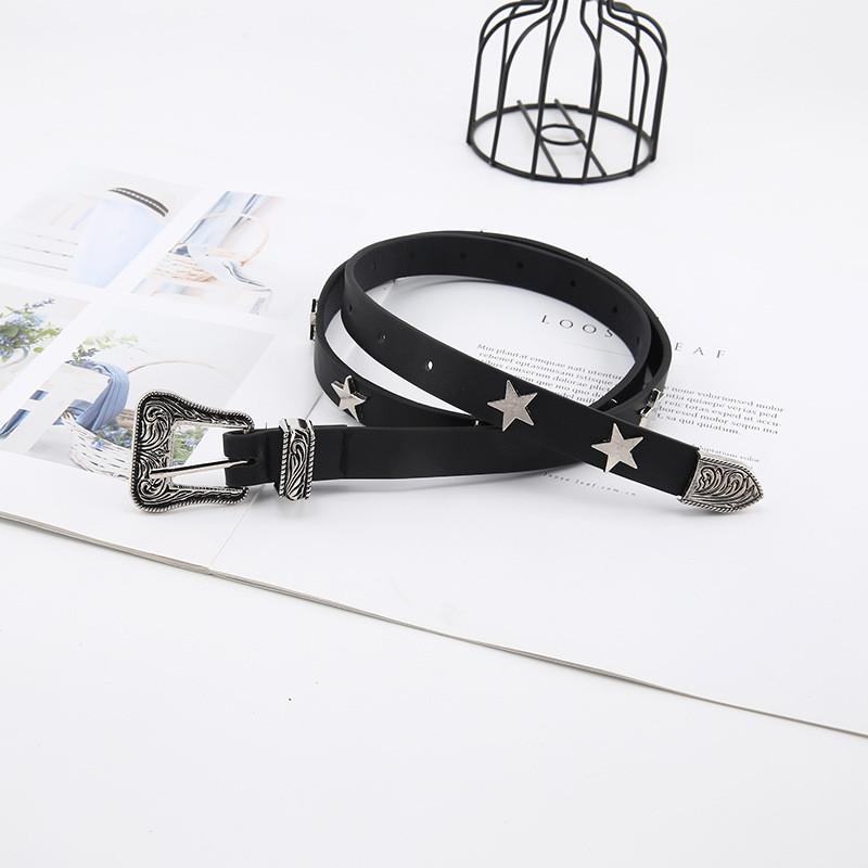 Niche Design Star Belt Female 2023 New Versatile American Retro High-end Feeling Belt Decoration Jeans