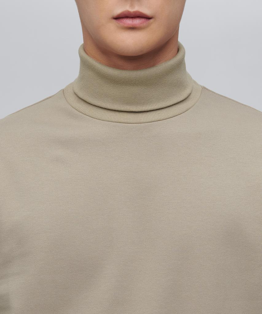 MUSINSA STANDARD Ponte Turtleneck Long Sleeve T-Shirt [Beige]