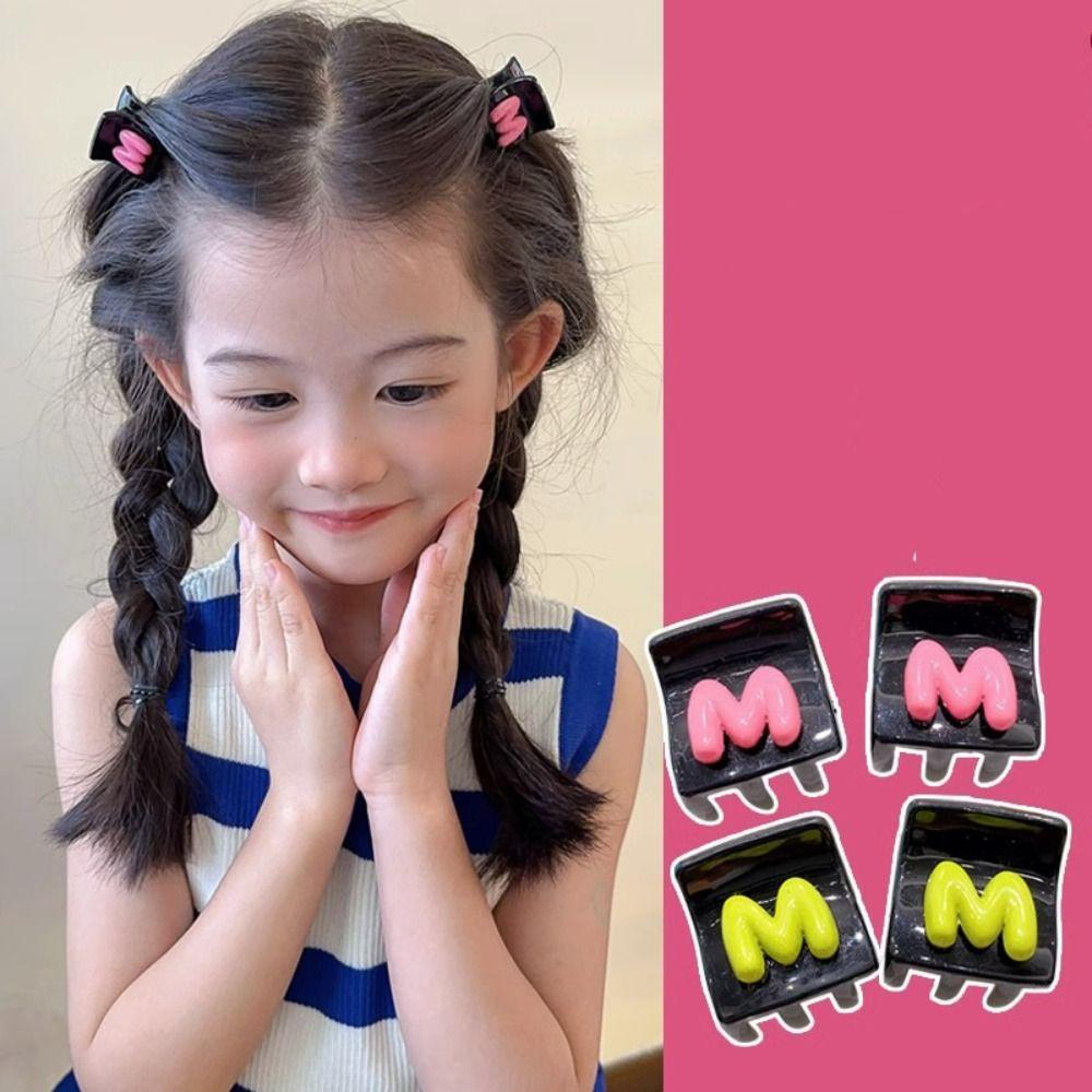 

Ins Letter Mini Hair Claw Square Hair Claw Clip Lovely Mini Gripper Children