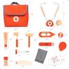 Wooden Pretend Play Red Doctor's Kit Educational Toys for Children Medical Simulation Medicine Chest Set for Kids Role Playing