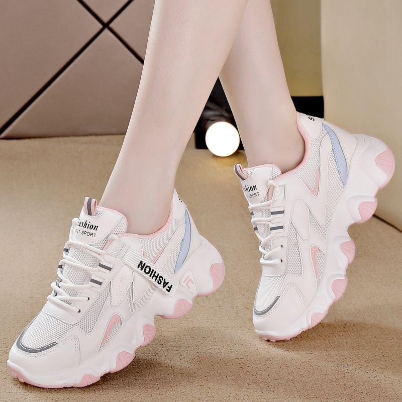 Casual Shoes Women's New Summer Ins Trendy Versatile Platform Women's Shoes Mesh Breathable Student Sports Shoes