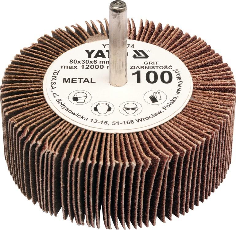 Flap wheel with shank 80x30x6 p40 YT-83371 YATO