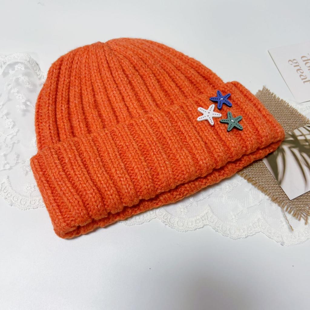Popular Star Knitted Hat Children's Autumn and Winter New Fashion Warm Versatile Wool Hat Sweet Cool Cold Hat