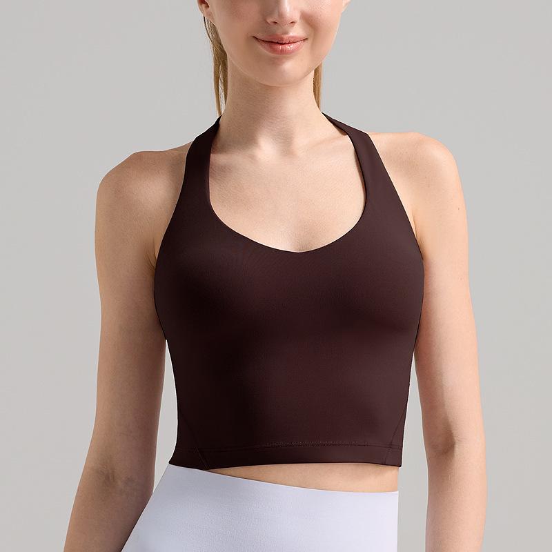 Align Series: European & American Sports Halter Neck Gathered Fitness Bra & Yoga Vest