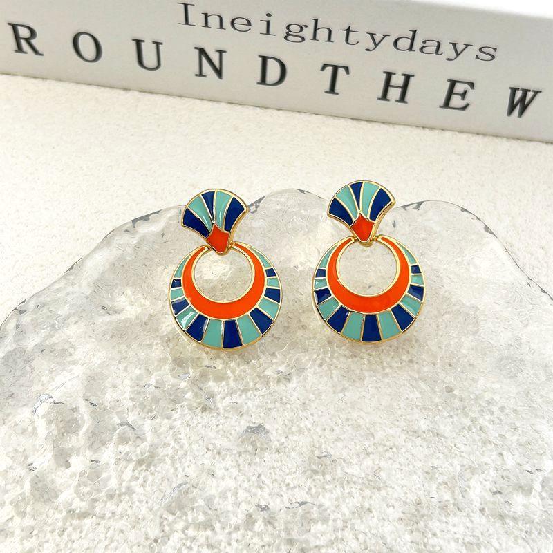 

Manufacturer S Supply Niche High-End Drip Glaze Earrings And Earrings Are In Stock. разноцветный