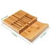 VaeFae Knife Bamboo Knife Organizer Insert for Kitchen Knife Drawer Storage with Knife Sharpener Slot Not In-Drawer Block, (Knives Included)