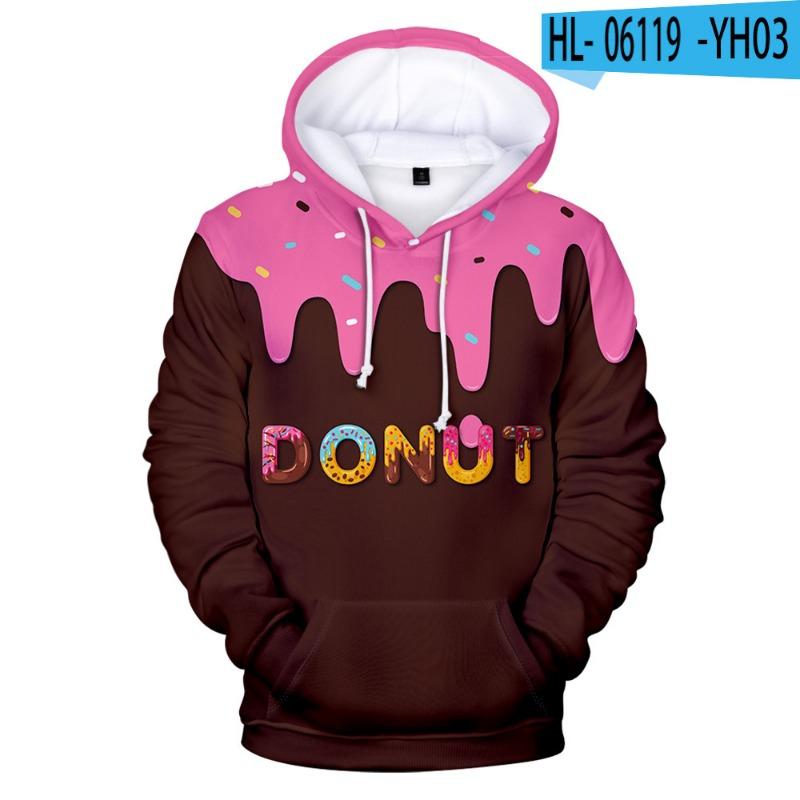 Hip Hop Populární Pohodlné 3D potisk Donut mikiny Pánské/Dámské Mikina Dospělý/Dítě Ležérní Mikiny