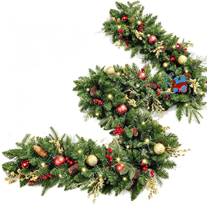 Christmas Wreath Hanging Decor PVC Artificial Berry Vine Garland Door Wall Hotel Mall Holiday Decoration
