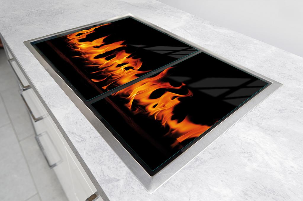 PLACA PROTECTORA DE CRISTAL PARA COCINA 75x52 FUEGO