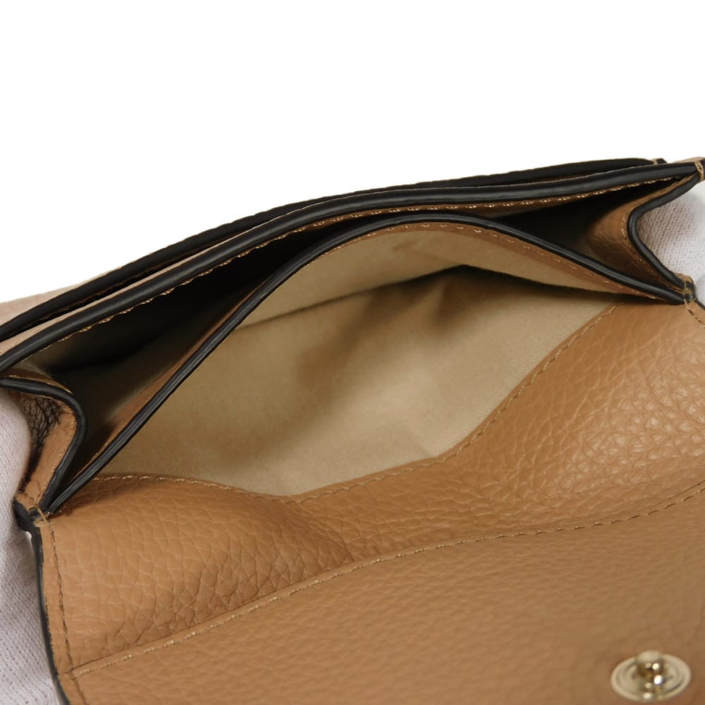 Used 9656 Alphabet Card Holder CHC21WP015F57 7946 Current Pastel Unused Logo Medal Charm Muted Brown Women's from Japan