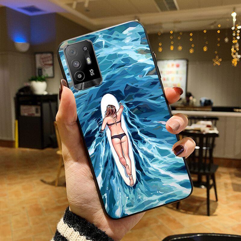 

Рисунок морской волны для серфинга Чехол для телефона OPPO A74 A94 5G A3S A5S A9 A12 A15 A15S A52 A53 A53S A72 A73 2020 A91 5G Чехлы coque OPPO A94 5G