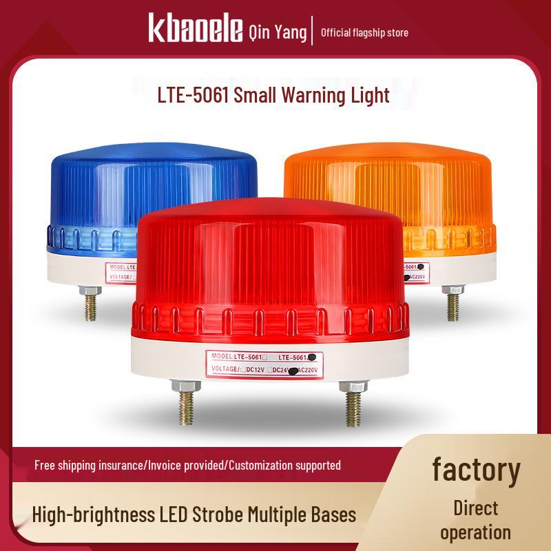 LTE-5061 LED Flashing Strobe Warning Light for Electric Vehicles (12V/24V/220V) Yellow 24V Silent Bolt