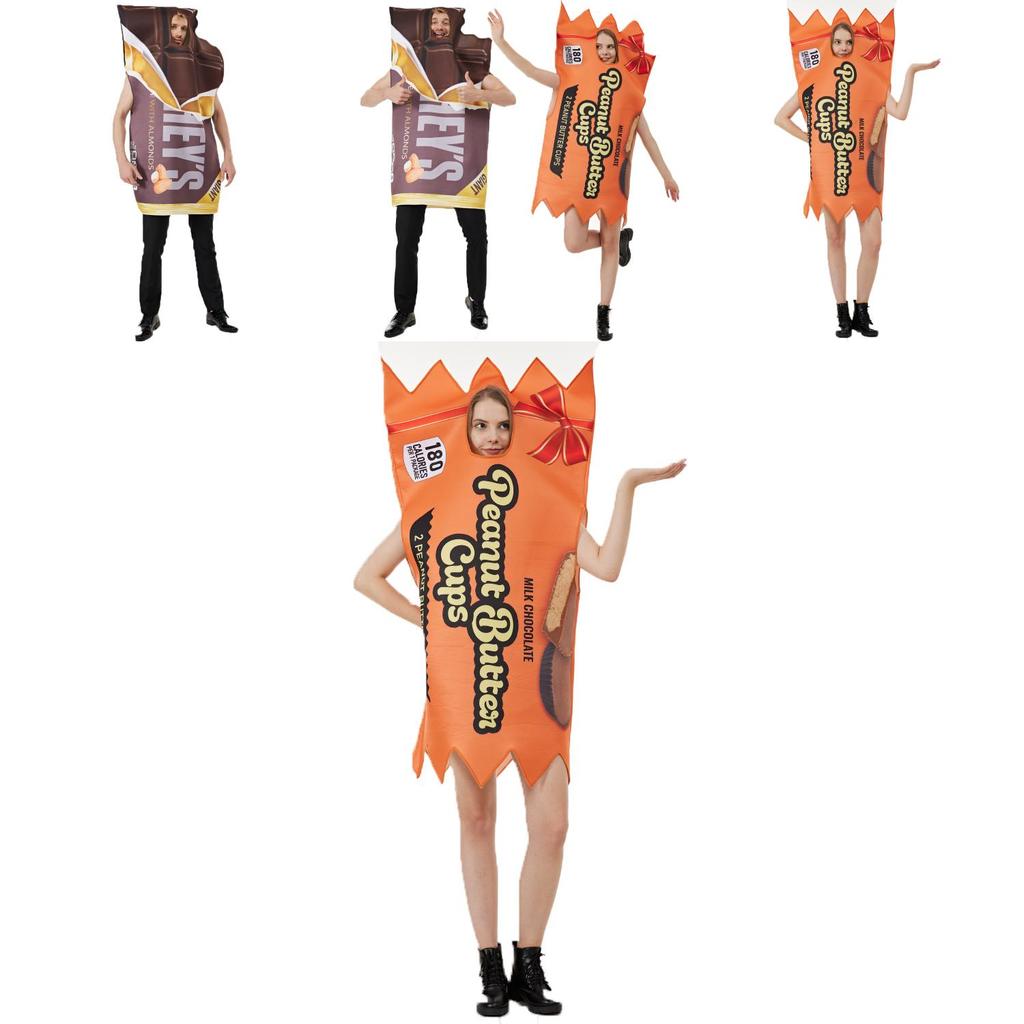 Halloween Cosplay Peanut Butter Chocolate Bar Unisex Jumpsuit For Themed Parties
