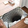 3D Quiet Ancient Stone Grotto Theme Mat for Stone Cove Entryway Retro Living Room Quiet Den Lounge Patio Non-Slip Durable