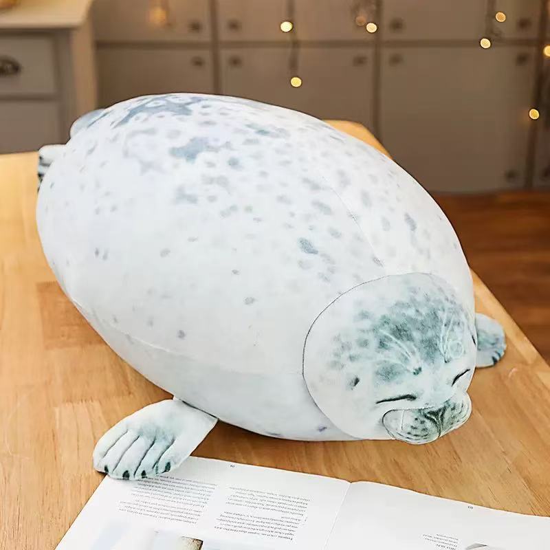 Angry Blob Seal Plush Pillow 3D Chubby Sea Lion Stuffed Animal Soft Sleeping Cushion Cute Gift For Kids Girls