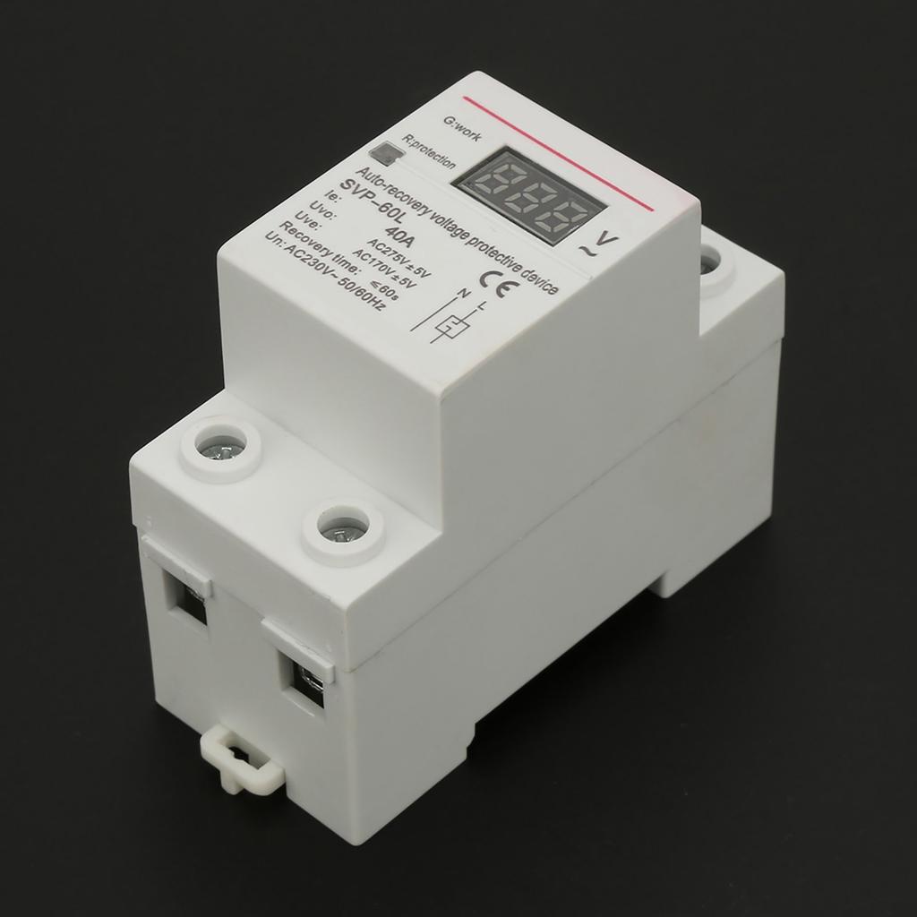 230V 40A Automatic Recovery Overvoltage&Undervoltage Device DIN Rail Mount Protector