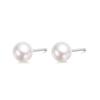 Sterling Silver Stud Earrings Simple Round Pearl Design Minimalist Korean Style Classic Everyday Wear Jewelry for Women Girls