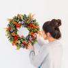 Artificial Summer Wreath Spring Wreath for Front Door Farmhouse Garden Wedding Party Indoor and Outdoor Decorations