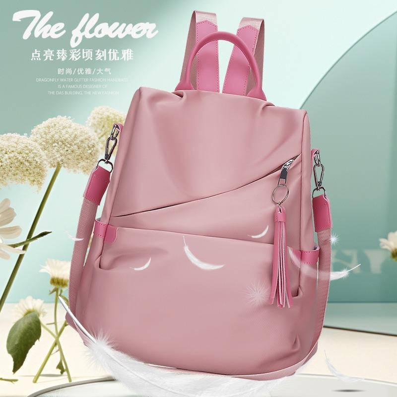 Anti-theft Backpack Women's New Versatile Multi-purpose Large-capacity Leisure Travel Bag Simple Fringed Backpack