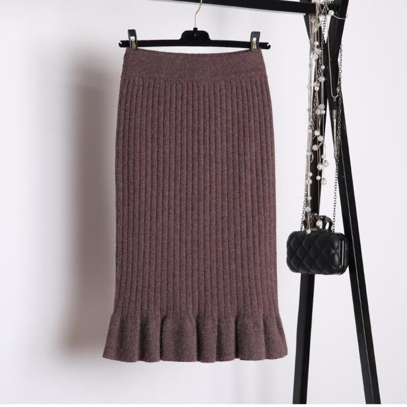 Winter Mermaid Skirt Women Sexy High Waist Skirt Streetwear Fashion Midi Long Skirt