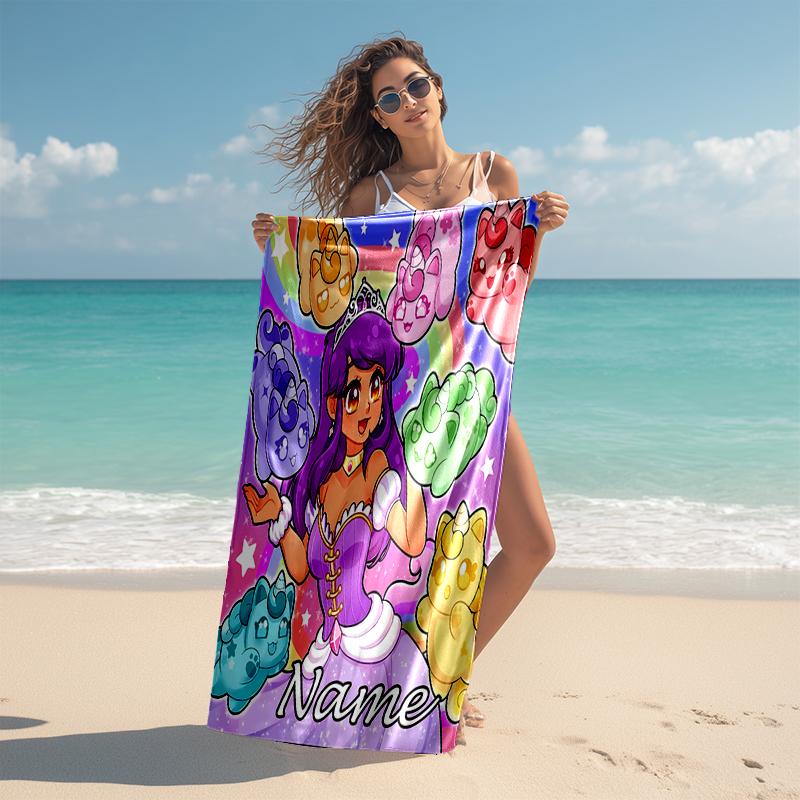 Asciugamano da spiaggia personalizzato con motivo Aphmau - morbido, assorbente, ad asciugatura rapida, perfetto per nuotare, campeggio e bagni
