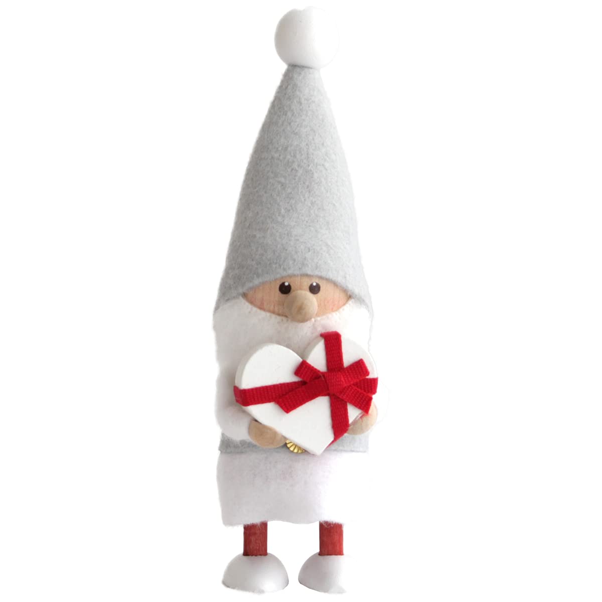 

Nordica Nisse Christmas Wooden Doll Heartful Santa Silent Night White x Red