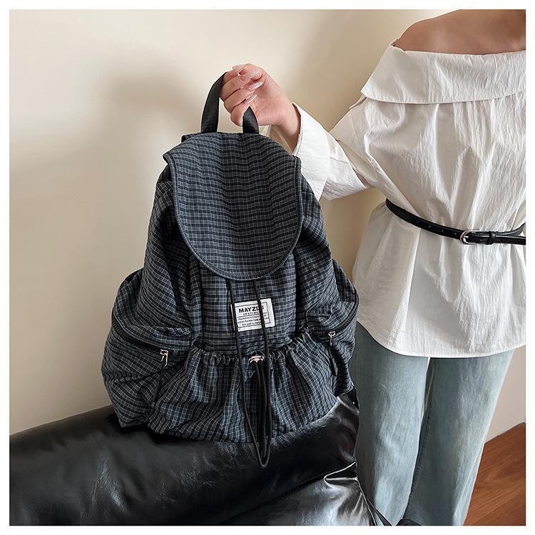 Fashion Retro Plaid Commuting Backpack Casual Large Capacity Versatile Lightweight Schoolbag Backpack