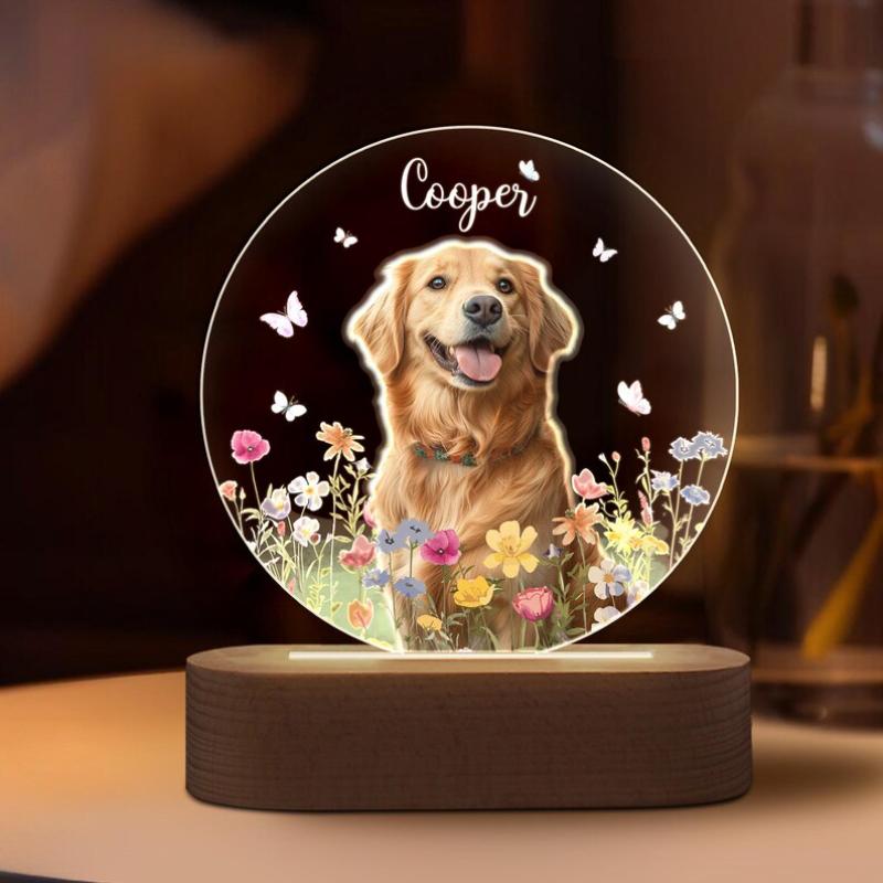 Personalized Pet Image Luminous Ornament Home Decor Unique Pet Portrait Lighted Sign Festive Gift For Cat Dog Lover Housewarming