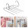 Porte-vêtements pliant en acier inoxydable Multifonctionnel Télescopique Cintre pour pantalons Gain de place Étagère à pantalons multicouche pour rangement à la maison