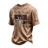 Men's Vintage Washed Crew Neck Short Sleeve T Shirt Independence Day Graphic Print 250 Years Commemorative Design Casual Fit