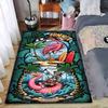 Summer Flamingo and Pirate Skeleton Tropical Cartoon Carpet Design Suitable for Use As an Anti-slip for Living Room Bedroom Sofas