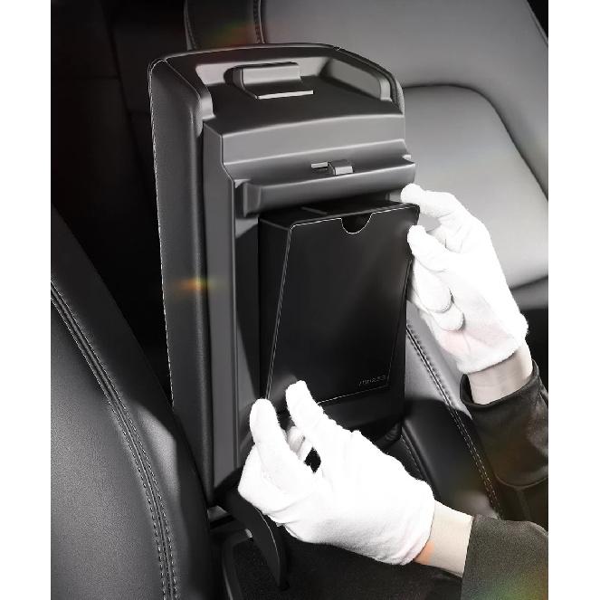 Magnetic Center Console Hidden Storage Box For Tesla Model 3/Y Juniper  Armrest Hidden Organizer Hidden Storage Box Accessory