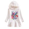 2026 Spring/Autumn Ruffle Rainbow Cartoon Hooded Princess Dress for Girls