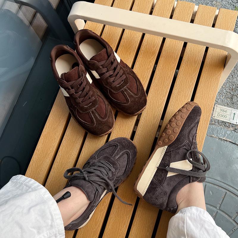 The First Layer of Cowhide, Wula Grass, Pigskin Insoles, German Training Shoes for Women's 2025 Autumn New Thick-soled Forrest Gump Shoes, Sports Wo