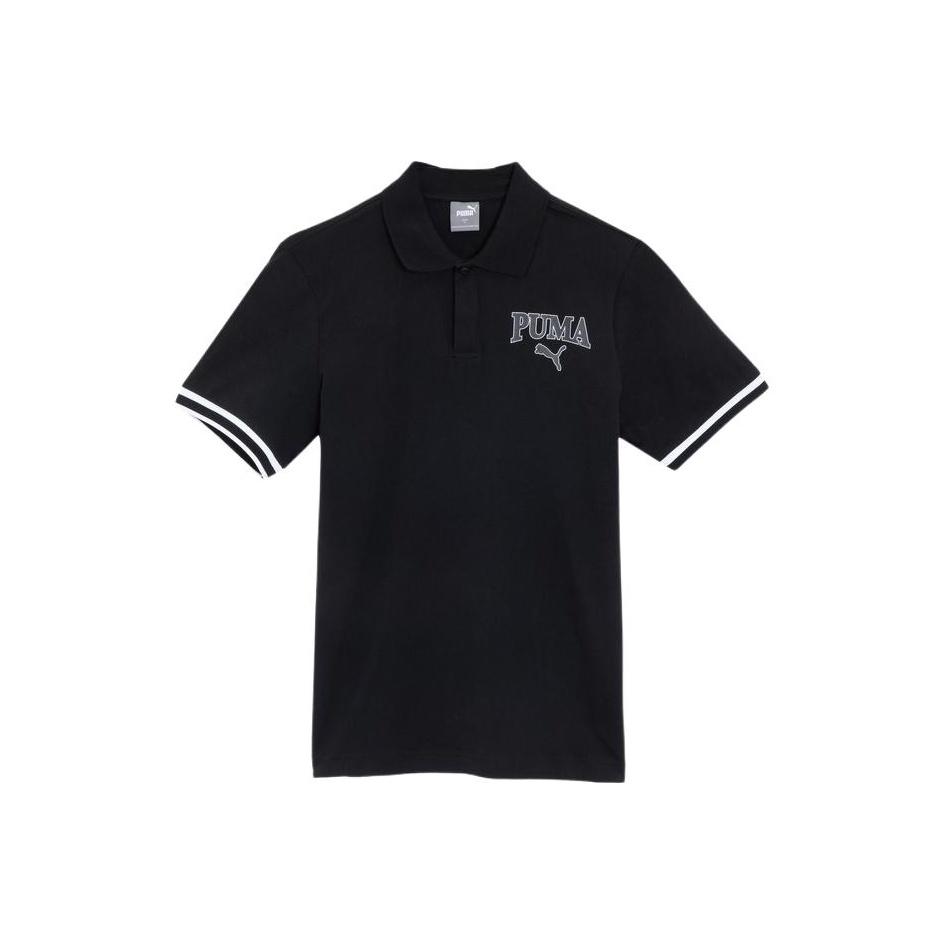

Puma Squad Logo Letter Print Color Block Breathable Casual Sports Short Sleeve Polo Shirt Men Polo Shirts Black 685574-01 XXL